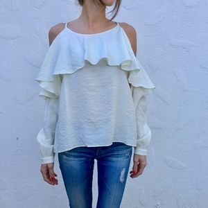 (Moon River) Harmony Ruffle Cold Shoulder Top